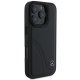 Чехол Mercedes для iPhone 16 Pro Curved Stitches Leather, черный