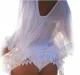 Lightweight beach tunic pareo, universal size, white