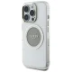 Чехол Guess IML Metal Colored Circle Classic Logo MagSafe для iPhone 16 Pro, серый