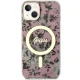 Чехол Guess для iPhone 14 Flower MagSafe, розовый