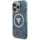 Guess IML Metal Glitter 4G Circle Triangle MagSafe Phone Case Cover iPhone 16 Pro Max - Blue