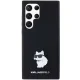 Karl Lagerfeld Samsung Galaxy S24 Ultra vāciņš Silicone Choupette Metal Pin, melns