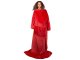 Warm Fleece Wearable Blanket with Sleeves 140x200 cm, Red