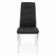 Dining Chairs Set of 4 Modern Quilted Kitchen Chairs with Chrome Legs, Black