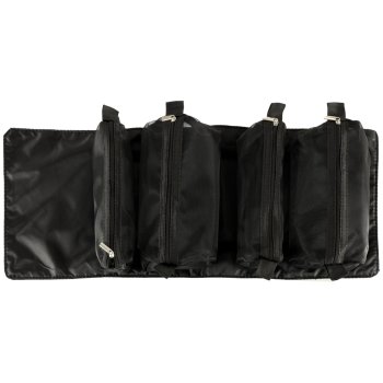 Roll-Up Travel Toiletry Bag 4-in-1 with Detachable Pouches, Large, Black