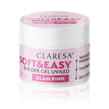 Конструирующий гель для ногтей Claresa Soft&Easy Builder Gel, Glam Pink, 90 г