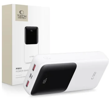 Tech-Protect PB02 ārējais akumulators 20000mAh 22.5W, balts