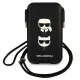 Сумочка для телефона Karl Lagerfeld Saffiano Ikonik Karl & Choupette Head 6.7\" - Черная