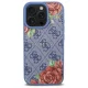 Чехол Guess для iPhone 16 Pro Max 4G Flowers Print MagSafe, синий
