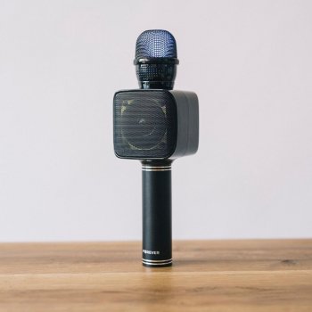 Forever Bezvadu Mikrofons ar Iebūvētu Skaļruni un RGB BMS-400, Melns | Karaoke microphone portable wireless speaker