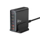 Tech-Protect DC80W-GAN 6-portu lādēšanas stacija 80W, melna