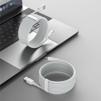 Baseus 2x set USB Typ C Cable Fast Charging PD and QC 40W 5A 1,5m, White | Lādētājvads Datu Pārraides Kabelis...