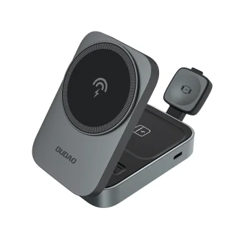 Dudao A11 Max 3‑vienā induktīvā uzlādes stacija, saderīga ar MagSafe – pelēka