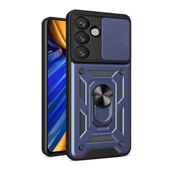 Hybrid Armor Camshield Samsung Galaxy S25 Edge vāciņš ar kameras aizsargu, zils