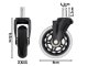 Rubber Chair Wheel with Bearings 11mm, 1 Piece in a Set