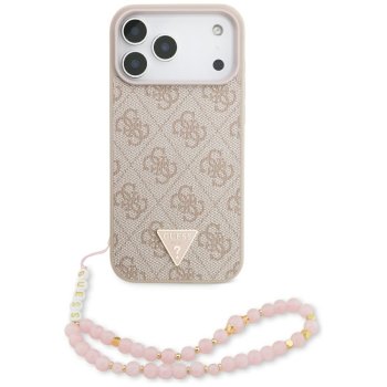 Guess 4G Strap Triangle Logo MagSafe maciņš ar siksniņu un MagSafe iPhone 17 Pro Max – rozā | Phone Case Cover