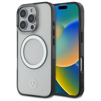 Чехол Mercedes для iPhone 16 Pro Printed Logo MagSafe, прозрачный