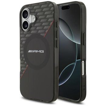 Mercedes AMG Double Layer Transparent Rhombs MagSafe Case for iPhone 17 - Black/Red