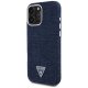 Guess iPhone 16 Pro Max vāciņš Denim Triangle Logo MagSafe, zils