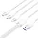 Кабель USB-A - 3-в-1 6A 120W Vention CTRWG 1.5м, белый
