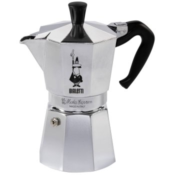 Bialetti Moka Express 6TZ Moka Pot, Silver/Black