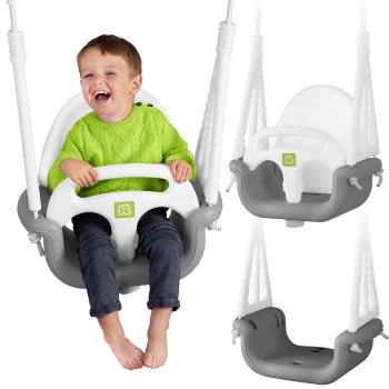 Ricokids 3-in-1 bērnu šūpoles, pelēkas/baltas