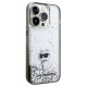 Karl Lagerfeld iPhone 14 Pro Max vāciņš Liquid Glitter Choupette, caurspīdīgs