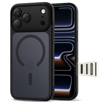Tech-Protect Magpeak MagSafe CC maciņš iPhone 17 Pro Max — matēts melns | Phone Case Cover