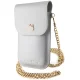 Сумка для смартфона Hello Kitty Leather Metal Logo Chain, серебристая