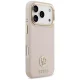 Guess iPhone 17 Pro vāciņš Grained PU Strass Logo MagSafe, rozā