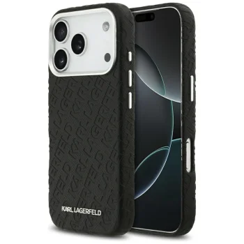 Чехол Karl Lagerfeld FW Stamped Karl MagSafe для iPhone 17 Pro — черный