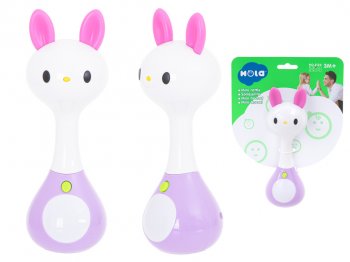 Baby LED Rattle Toy Teether with Sounds, Rabbit