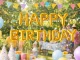 Foil Balloon Garland Happy Birthday Letter Banner Party Decoration, 13 Pcs, Gold