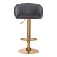 Grozāms bāra krēsls ar regulējamu augstumu QS-B16G, Pelēks | Swivel Adjustable Height Bar Counter Stool Chair