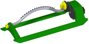 Svārstīgais dārza smidzinātājs 18 sprauslas regulējams liels rādiuss, zaļi sudrabains