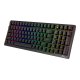 Bezvadu mehāniskā klaviatūra Royal Kludge RK98 RGB, brūns slēdzis (melna) | Wireless mechanical keyboard Brown...