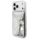Guess Liq. Glitter 4 Charms Case for iPhone 17 Pro Max, Silver