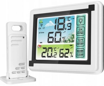Bezvadu Meteoroloģiskā Stacija Digitālais Termometrs Higrometrs | Wireless Weather Station Digital Thermometer...