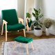 Sofotel Norse Upholstered Footstool Ottoman, Dark Green