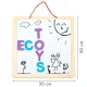 Магнитно-меловая доска 3в1 Ecotoys с буквами
