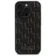 Karl Lagerfeld iPhone 16 Pro Max vāciņš Leather Monogram Metal Logo MagSafe, melns