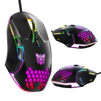 Игровая проводная мышь Onikuma CW902 с RGB подсветкой, черная