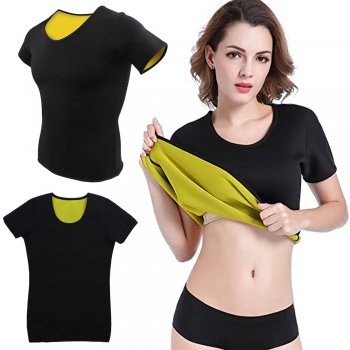 Sieviešu Fitnesa Neoprena T-krekls Svara Zaudēšanai, M izmērs | Women's Slimming Fitness T-Shirt