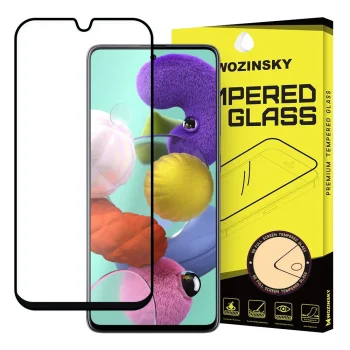 5D aizsargstikls Samsung Galaxy A51 (SM-A515F), melns pilna pārklājuma (Tempered Glass)