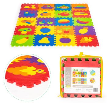 Развивающий коврик-пазл EVA 20 элементов 148x119 см ECOTOYS