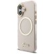 Чехол Guess IML Script Metal MagSafe для iPhone 17 – розовый