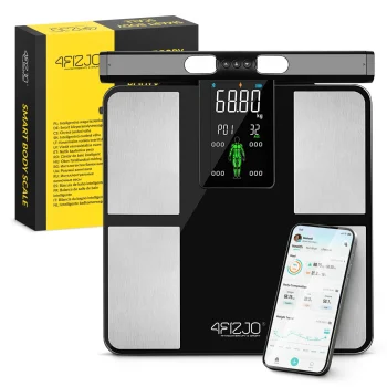 4FIZJO BodyVision Smart Diagnostic Bathroom Scale with Handle, Black