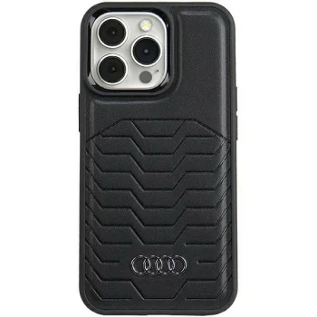 Audi iPhone 15 Pro Case Synthetic Leather MagSafe, Black
