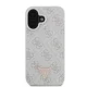 Чехол Guess Leather 4G Triangle Strass MagSafe для iPhone 16 Plus - розовый