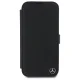 Mercedes iPhone 16 Case Leather Wood Imitation, Black